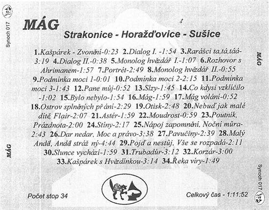 Seznam skladeb na CD